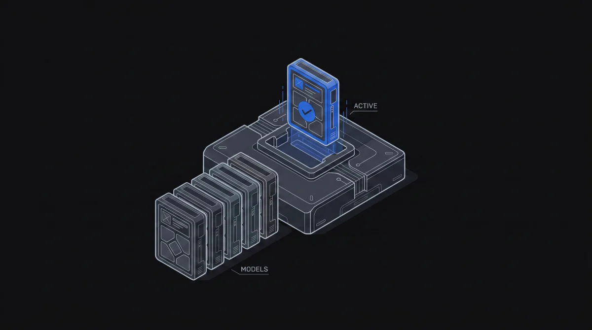 Isometric socket with interchangeable model blocks; one is active.
